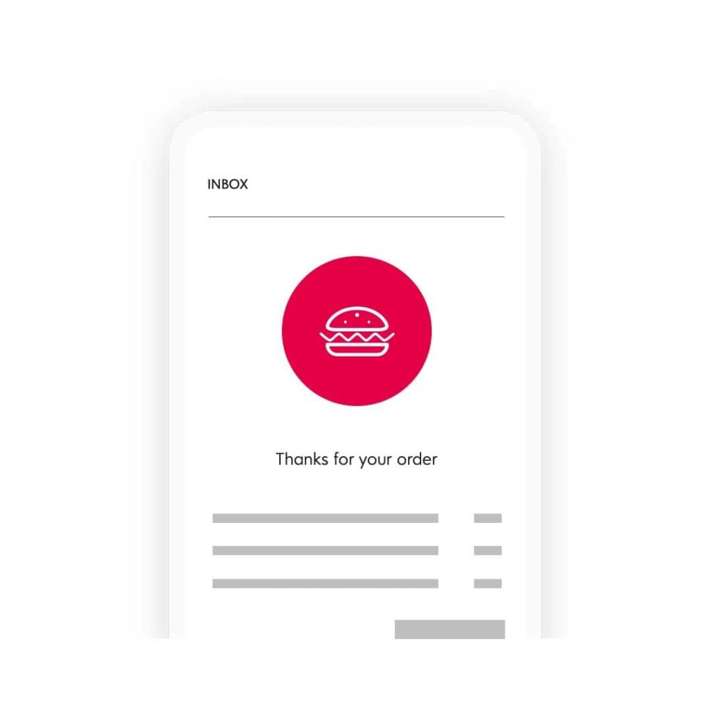 A mobile app screen showing a completed online order.