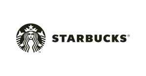 The Starbucks logo showing on a white background.