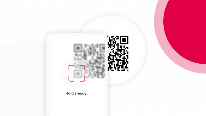 A phone with a qr code on it.