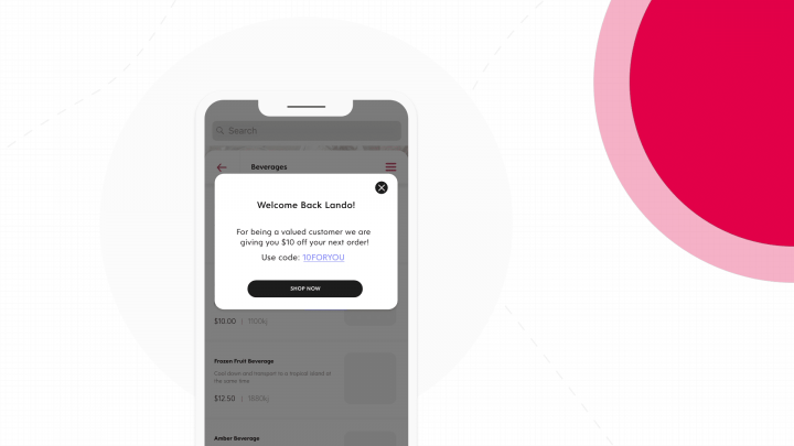 a mobile app showing a loyalty reward for discount on the next order