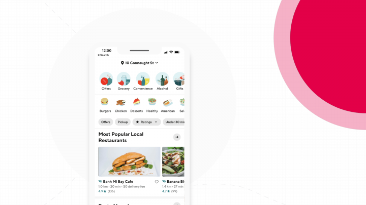 a screenshot from the online ordering app for door dash